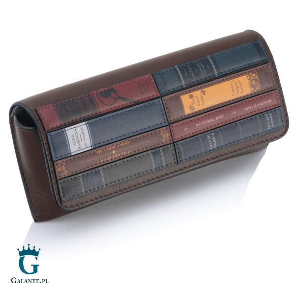 Brązowe skórzane etui na okulary Literatura Yoshi