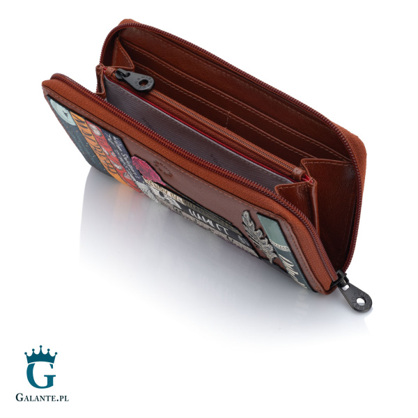 Duży skórzany portfel damski Literatura Klasyczna Yoshi Y1257