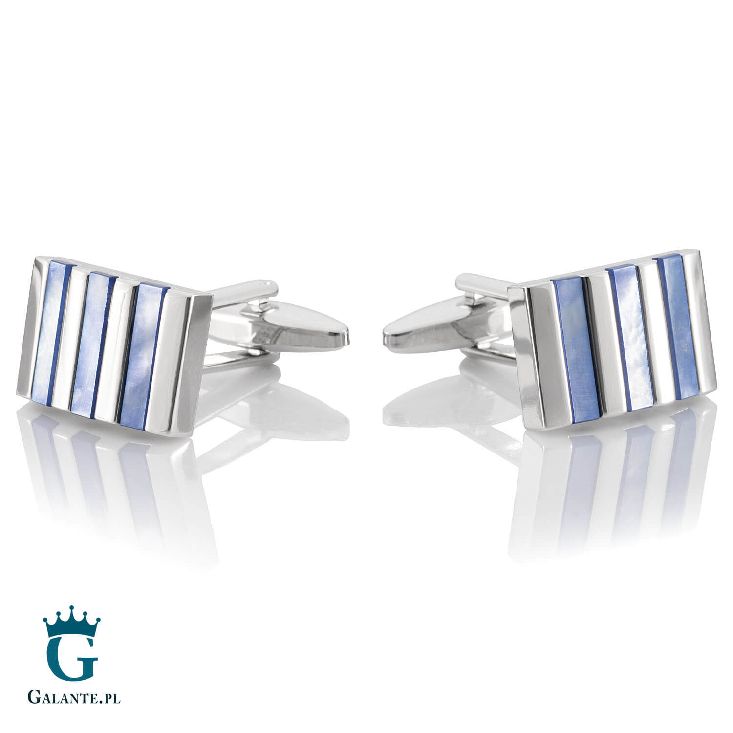 Półokrągłe spinki do mankietów onyks i masa perłowa SD-1202