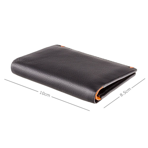 Cienka skórzana banknotówka męska Visconti AP-60 – pomarańczowa