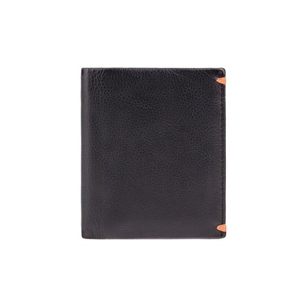 Cienka skórzana banknotówka męska Visconti AP-60 – pomarańczowa