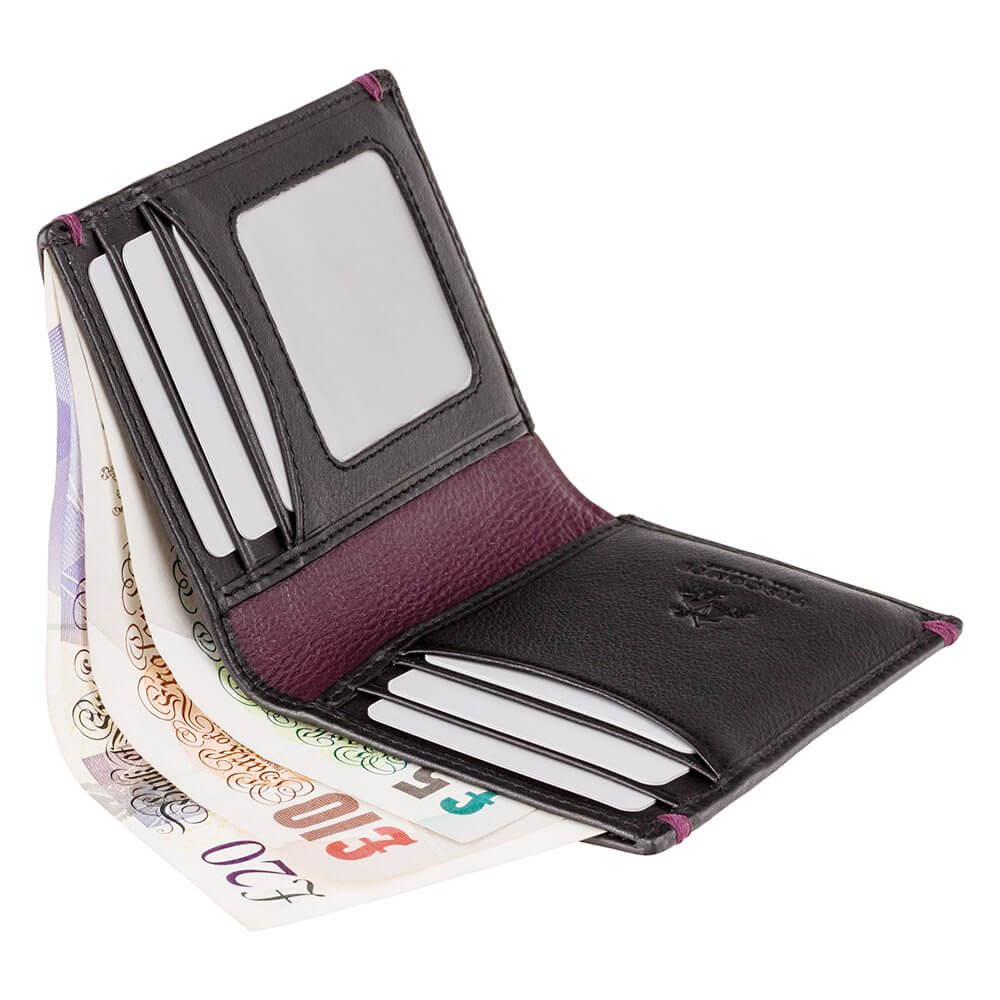 AP60_Thun_Black_Burgundy – 5 Cienka skórzana banknotówka męska Visconti AP-60 – burgund