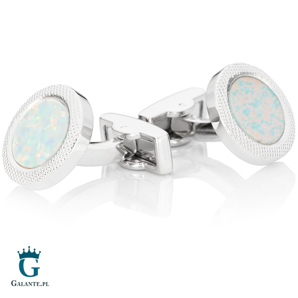 Spinki do mankietów z syntetycznym opalem SD-1120