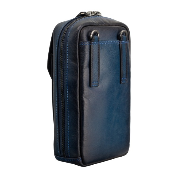 Skórzana saszetka podróżna Visconti Atelier granatowa