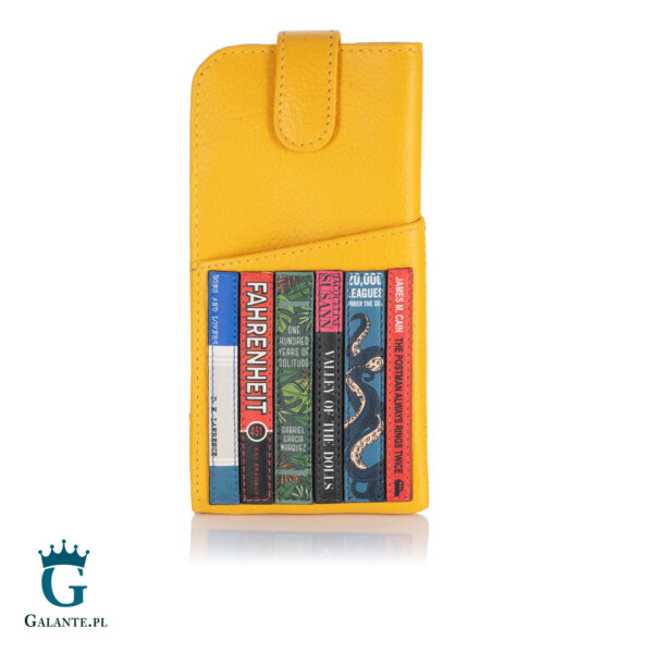 Żółty skórzany futerał na okulary Literatura Yoshi Y4309