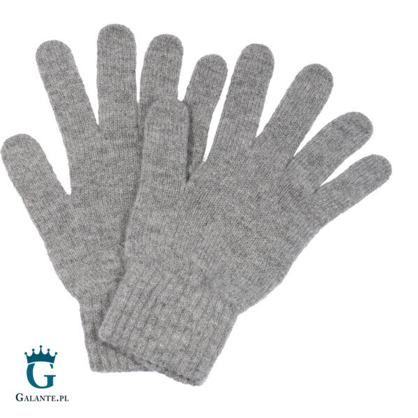 Szare wełniane rękawiczki zimowe RWA-008