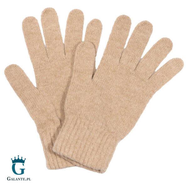 Wełniane rękawiczki zimowe jasny brąz RWA-006
