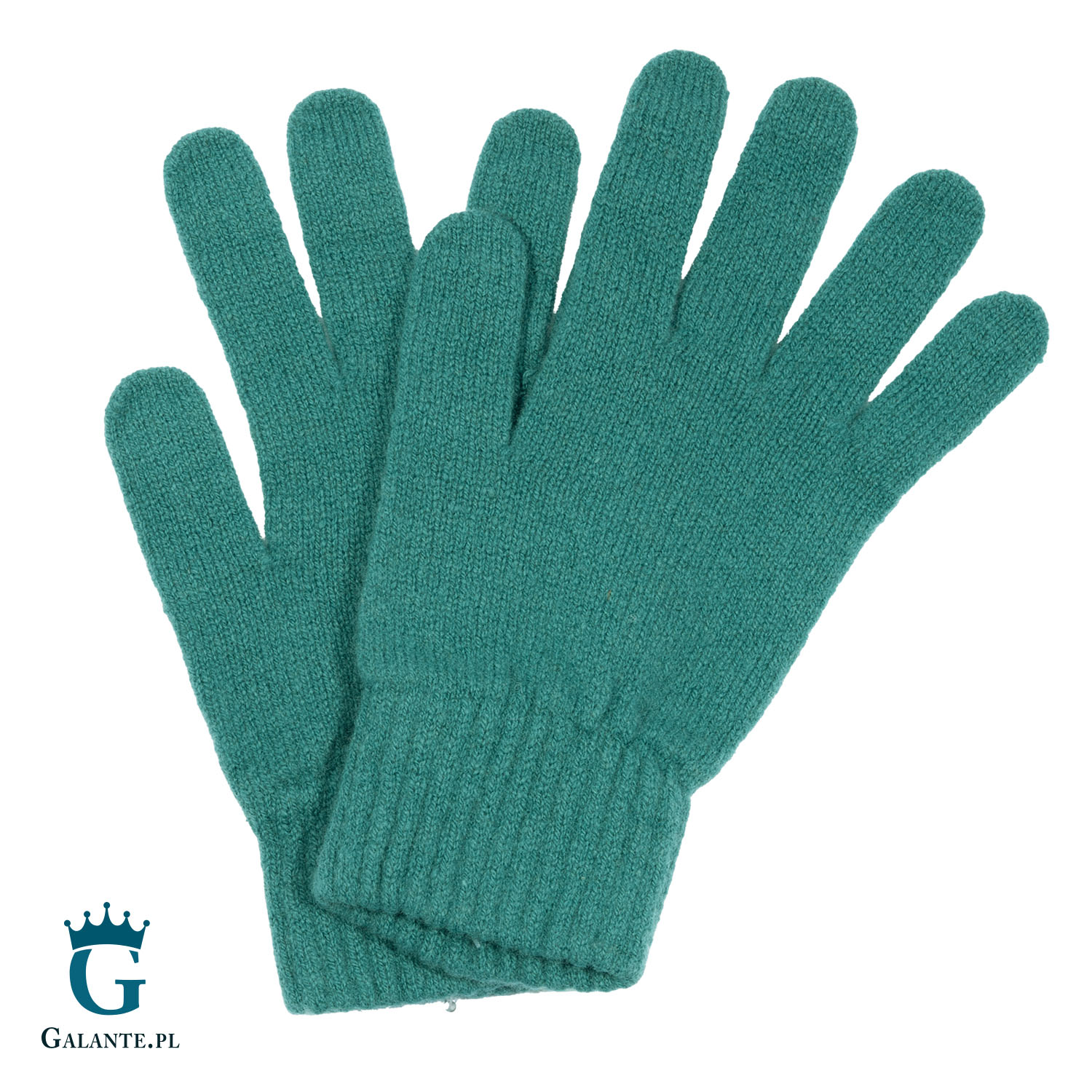 Zielone wełniane rękawiczki zimowe RWA-009