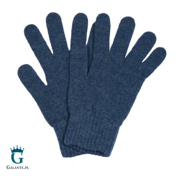 Granatowe wełniane rękawiczki zimowe RWA-005