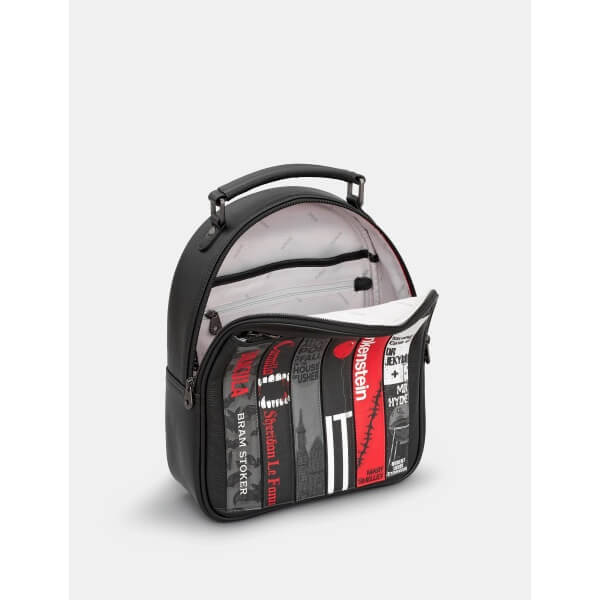 Mały czarny plecak damski Horrory Yoshi YB258