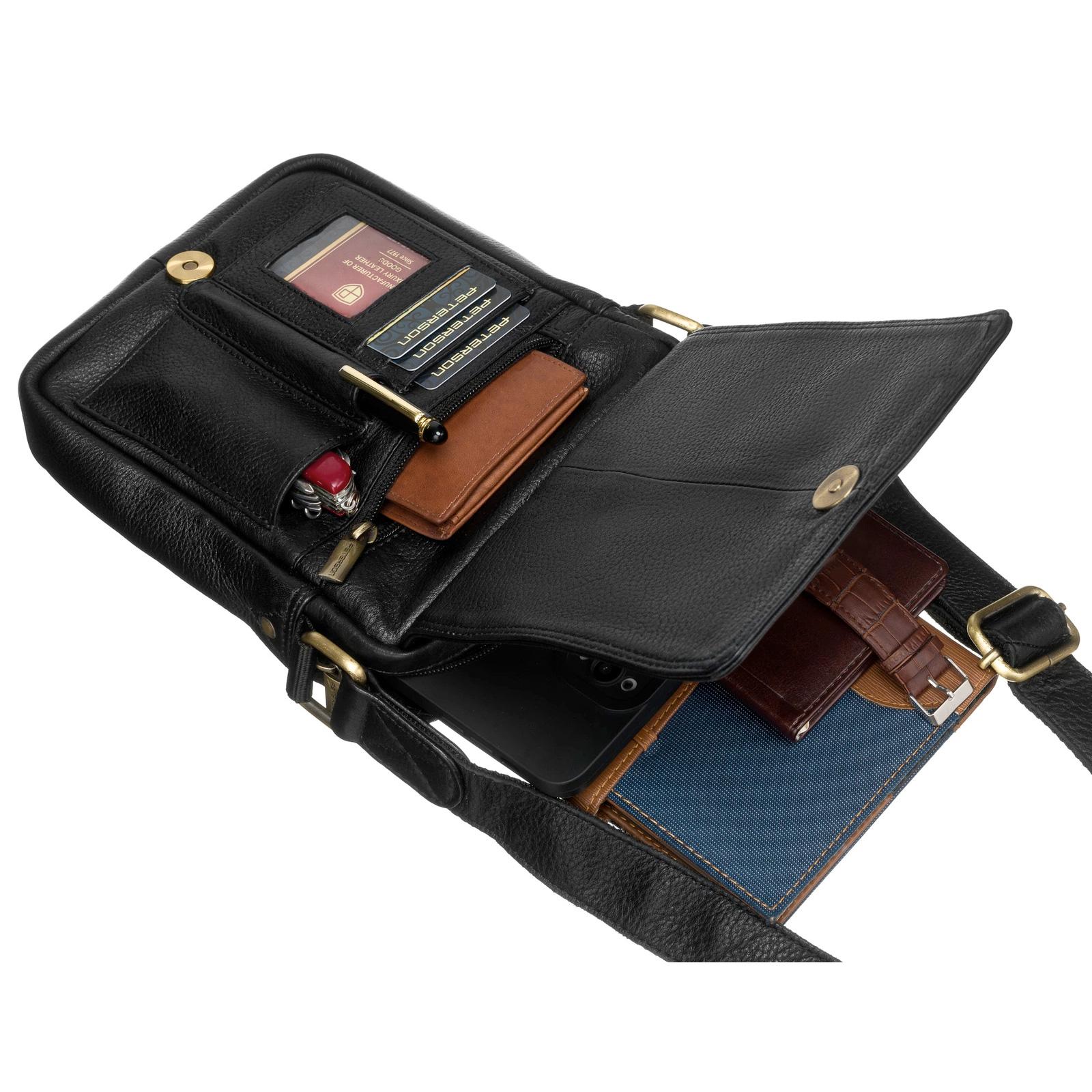 Czarna saszetka męska ze skóry naturalnej PETERSON 250586