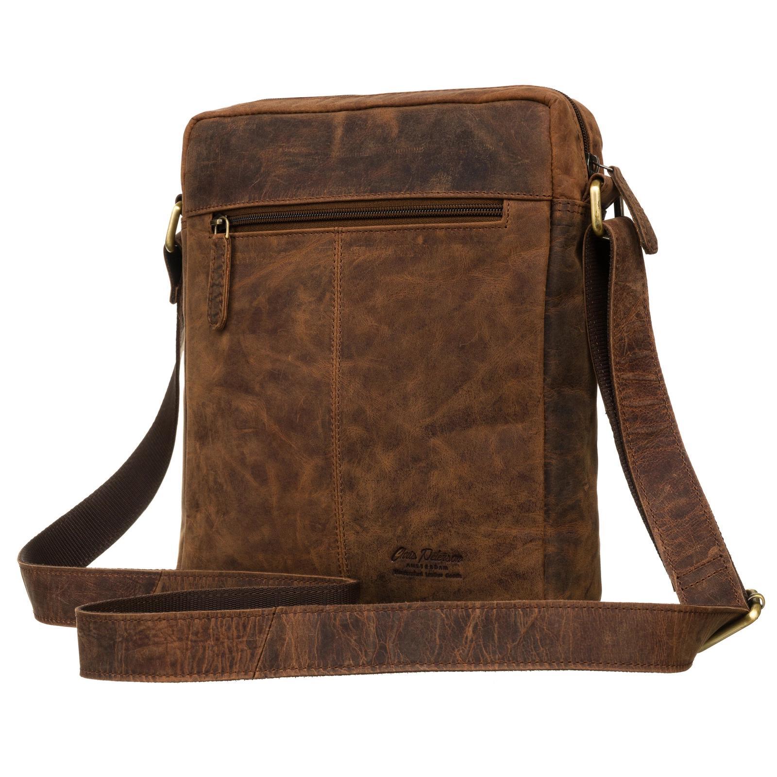 Pojemna brązowa saszetka męska ze skóry hunter PETERSON River