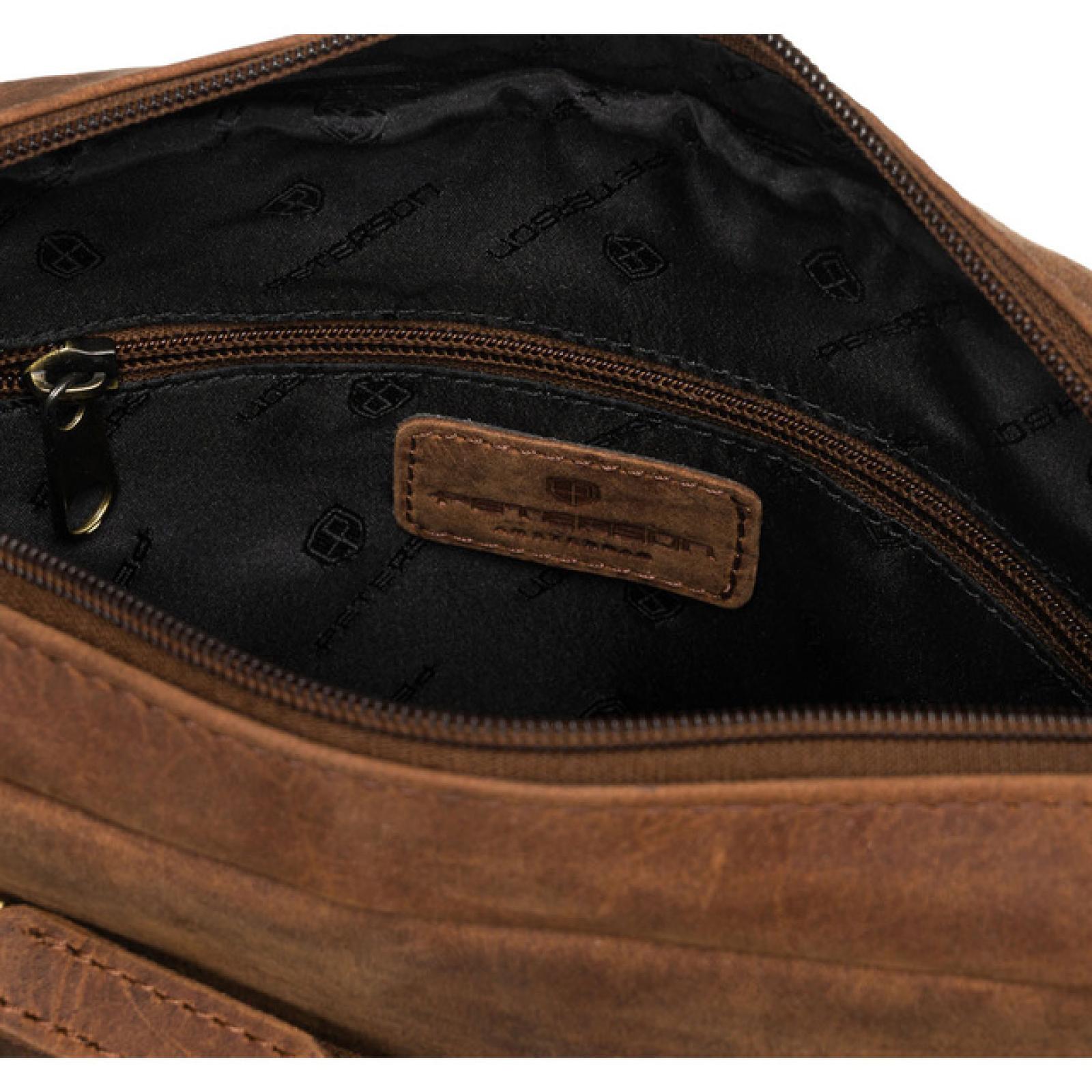 Pojemna brązowa saszetka męska ze skóry hunter PETERSON River