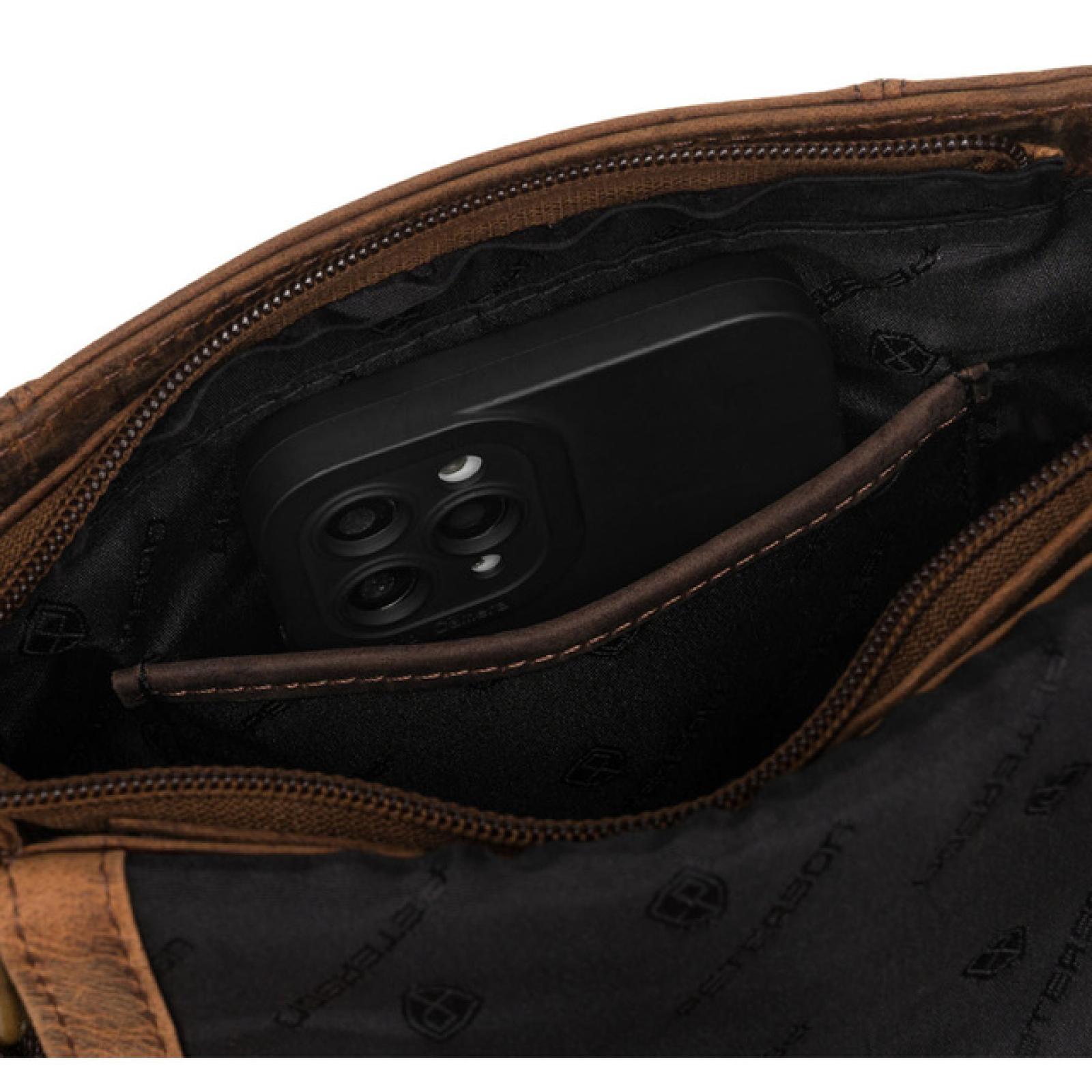 Mała saszetka męska ze skóry nubuk PETERSON 996-S