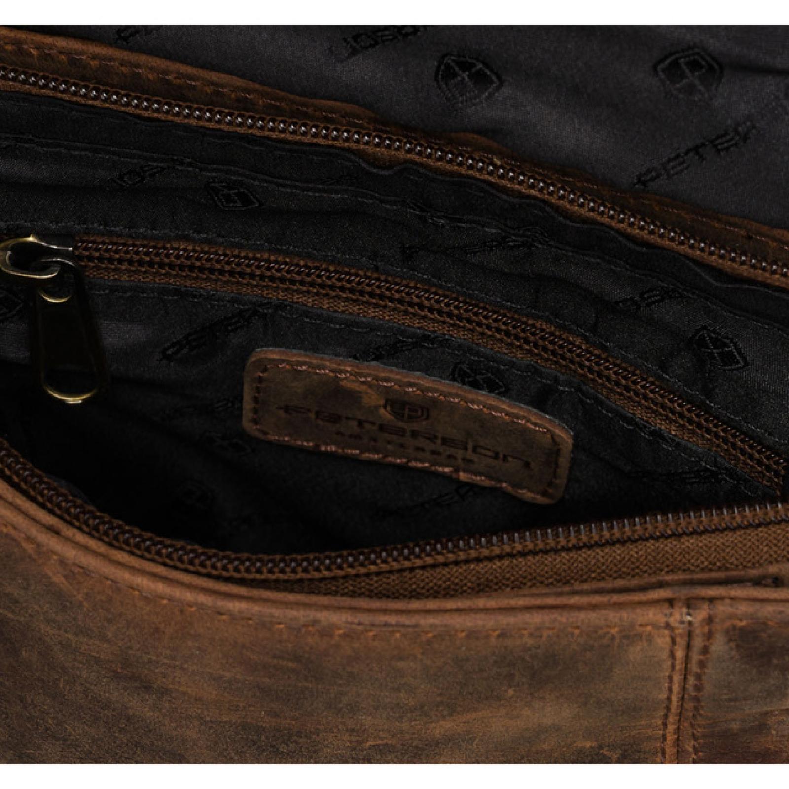 Mała saszetka męska ze skóry nubuk PETERSON 996-S