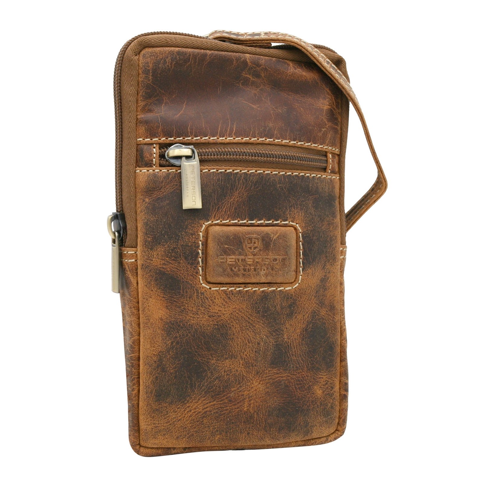 Mała skórzana saszetka podróżna na ramię PETERSON 1277