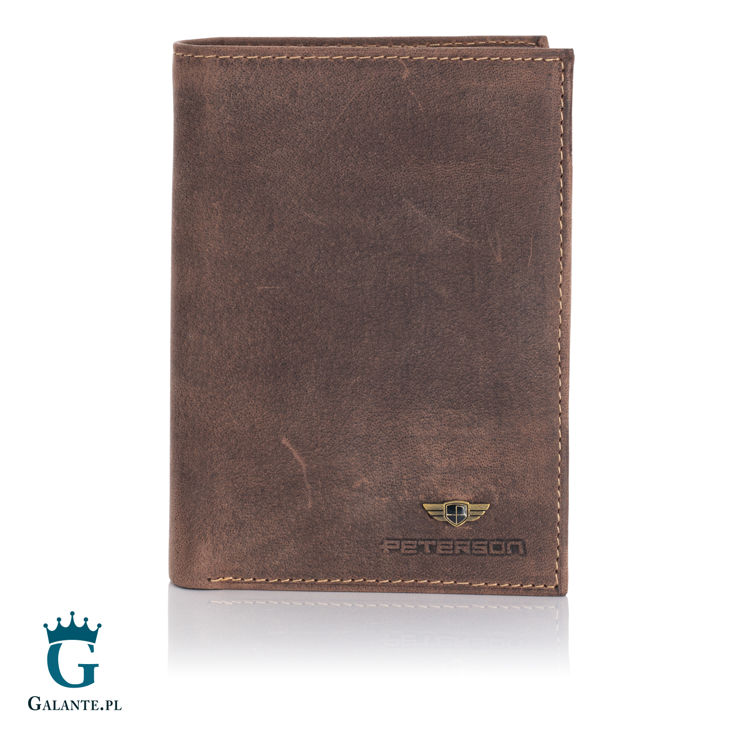 Duży Pionowy Portfel Męski PETERSON 348 z RFID – czarny