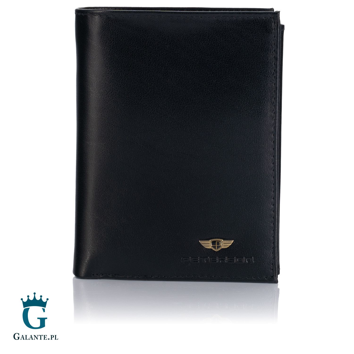 Duży Pionowy Portfel Męski PETERSON 348 z RFID – czarny