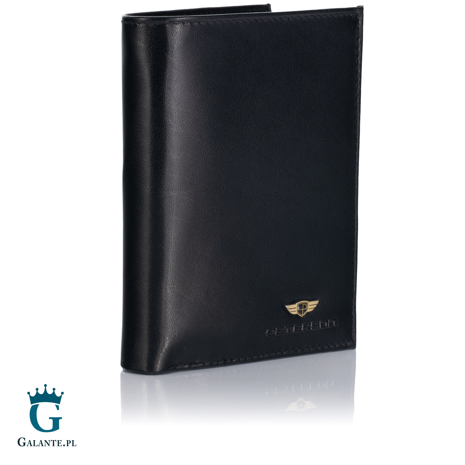 Duży Pionowy Portfel Męski PETERSON 348 z RFID – czarny