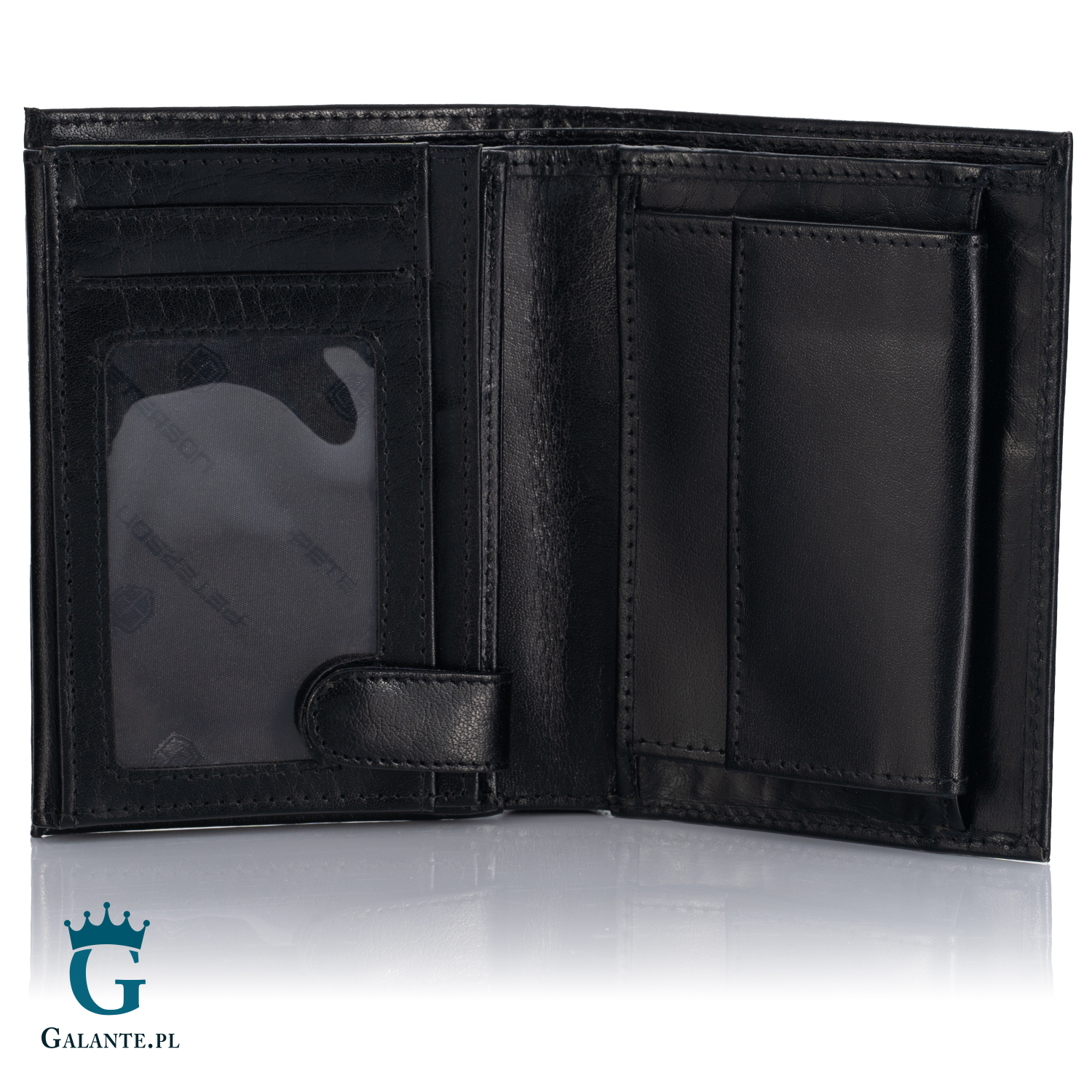 Duży Pionowy Portfel Męski PETERSON 348 z RFID – czarny