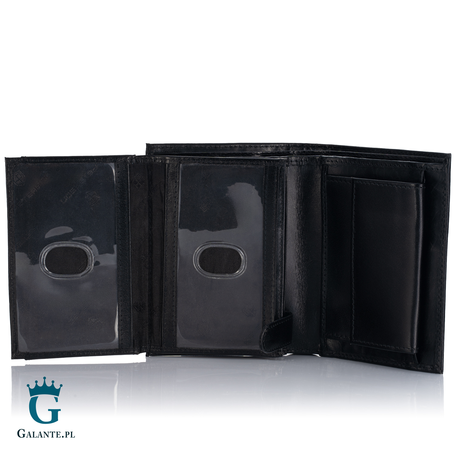 Duży Pionowy Portfel Męski PETERSON 348 z RFID – czarny