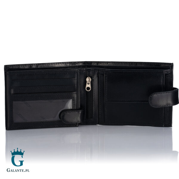 Skórzany zapinany portfel męski z logo PETERSON 304Z-PR