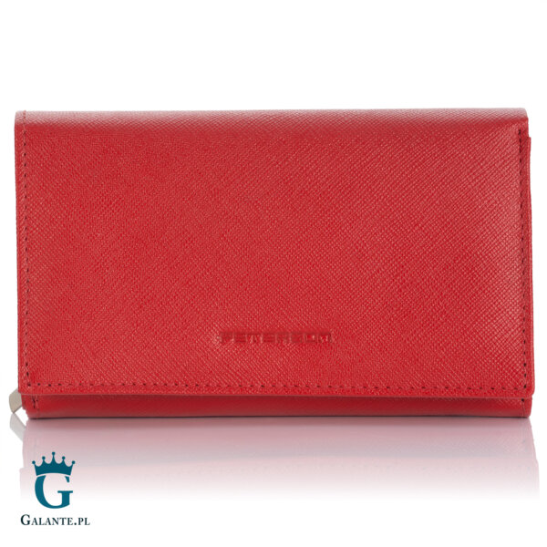 Skórzany Portfel Damski w Kratkę PETERSON RD-21-GCLS