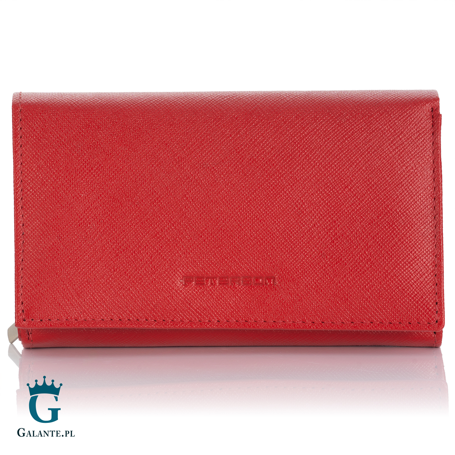 Skórzany Portfel Damski w Kratkę PETERSON RD-21-GCLS