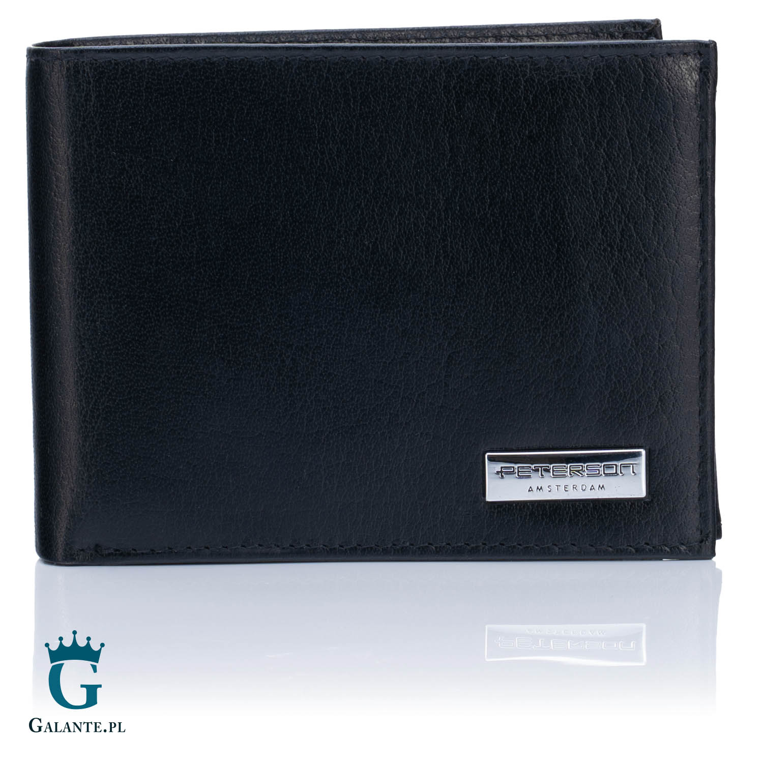 Duży Pionowy Portfel Męski PETERSON 348 z RFID – brązowy