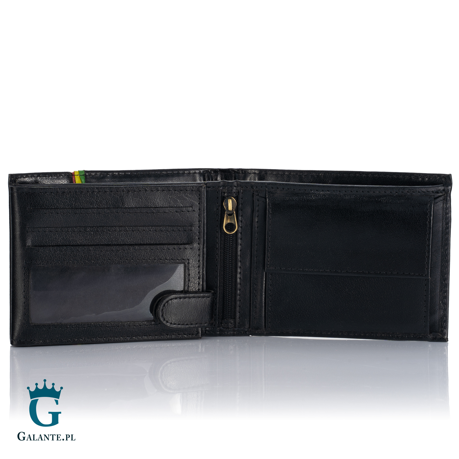 Skórzany portfel męski Kolory Rasta PETERSON 304RA Czarny