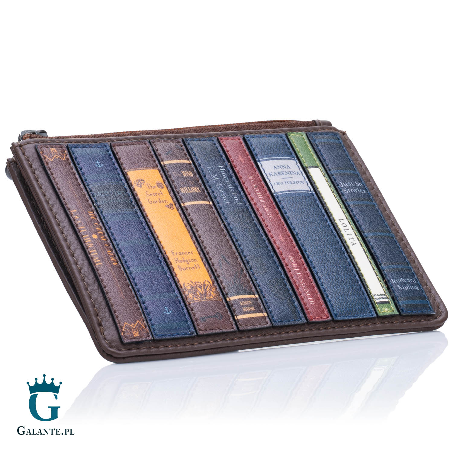 Brązowa skórzana bilonówka damska Literatura Yoshi