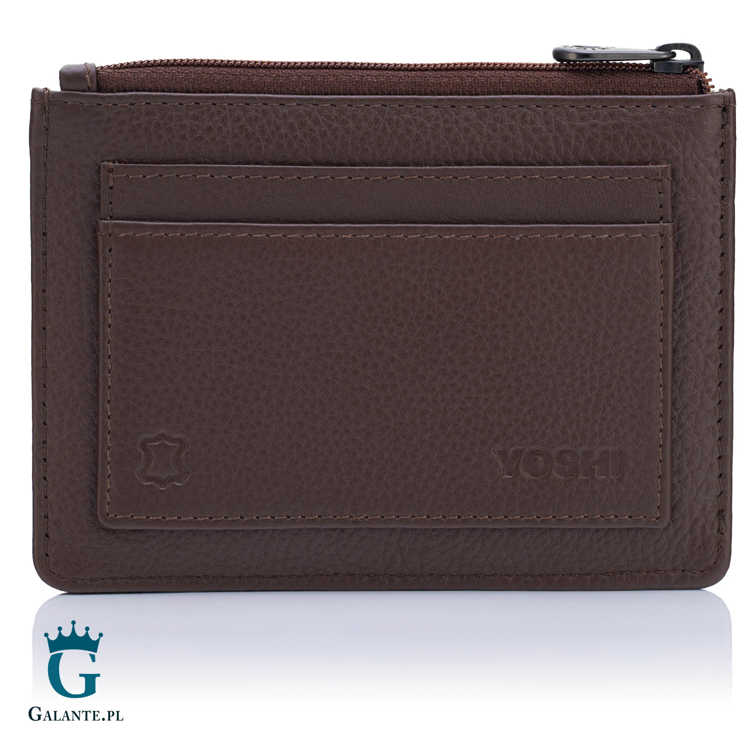 Brązowa skórzana bilonówka damska Literatura Yoshi