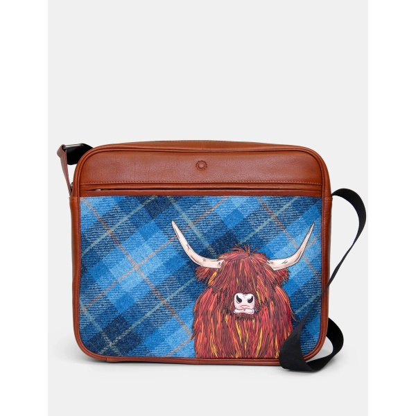Duża skórzana torba na ramię Szkocka Krowa Yoshi YMB01