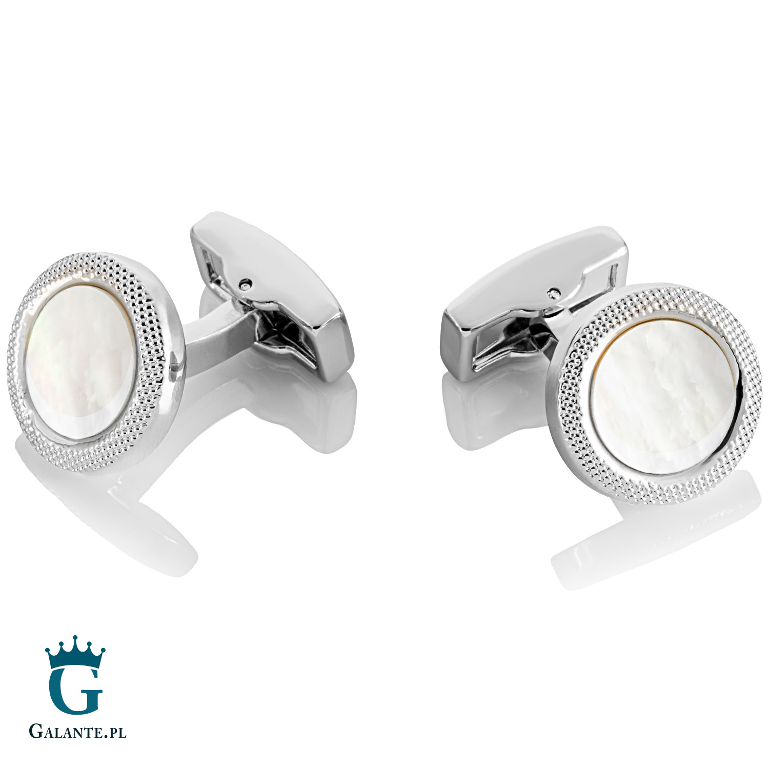 Eleganckie srebrzyste spinki do mankietów SD-1109a