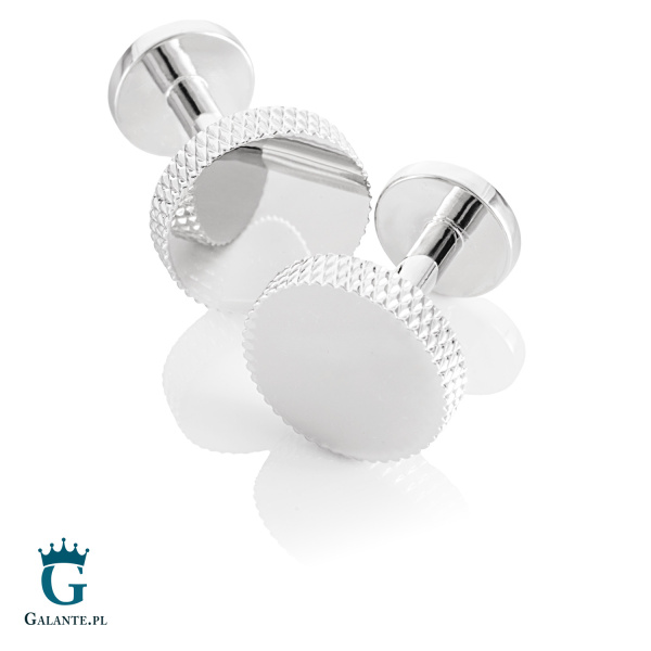 Eleganckie srebrzyste spinki do mankietów SD-1109a