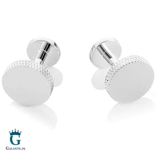 Eleganckie srebrzyste spinki do mankietów SD-1109a