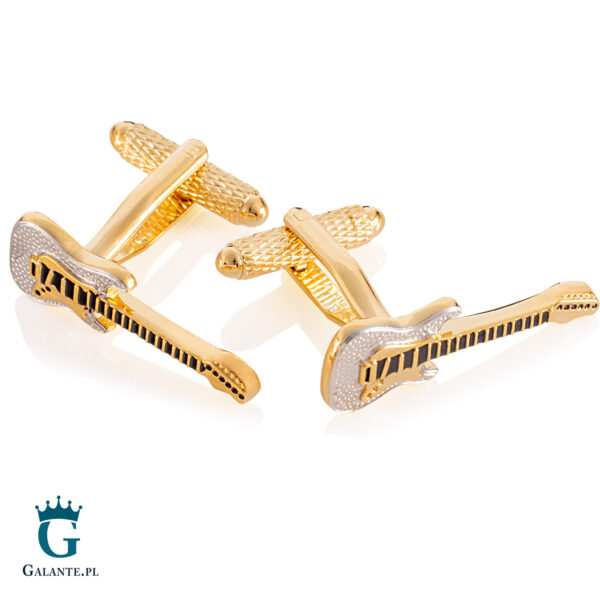Komplet biżuterii dla muzyka złote gitary TBC37