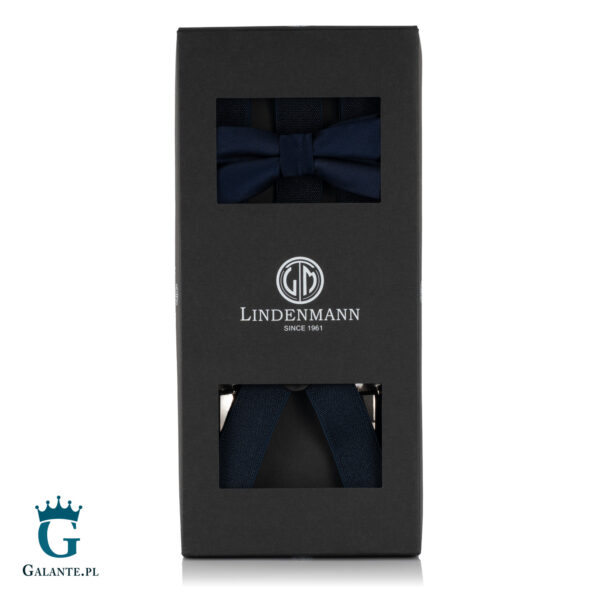 Zestaw Muszka i czarnogranatowe szelki L9802