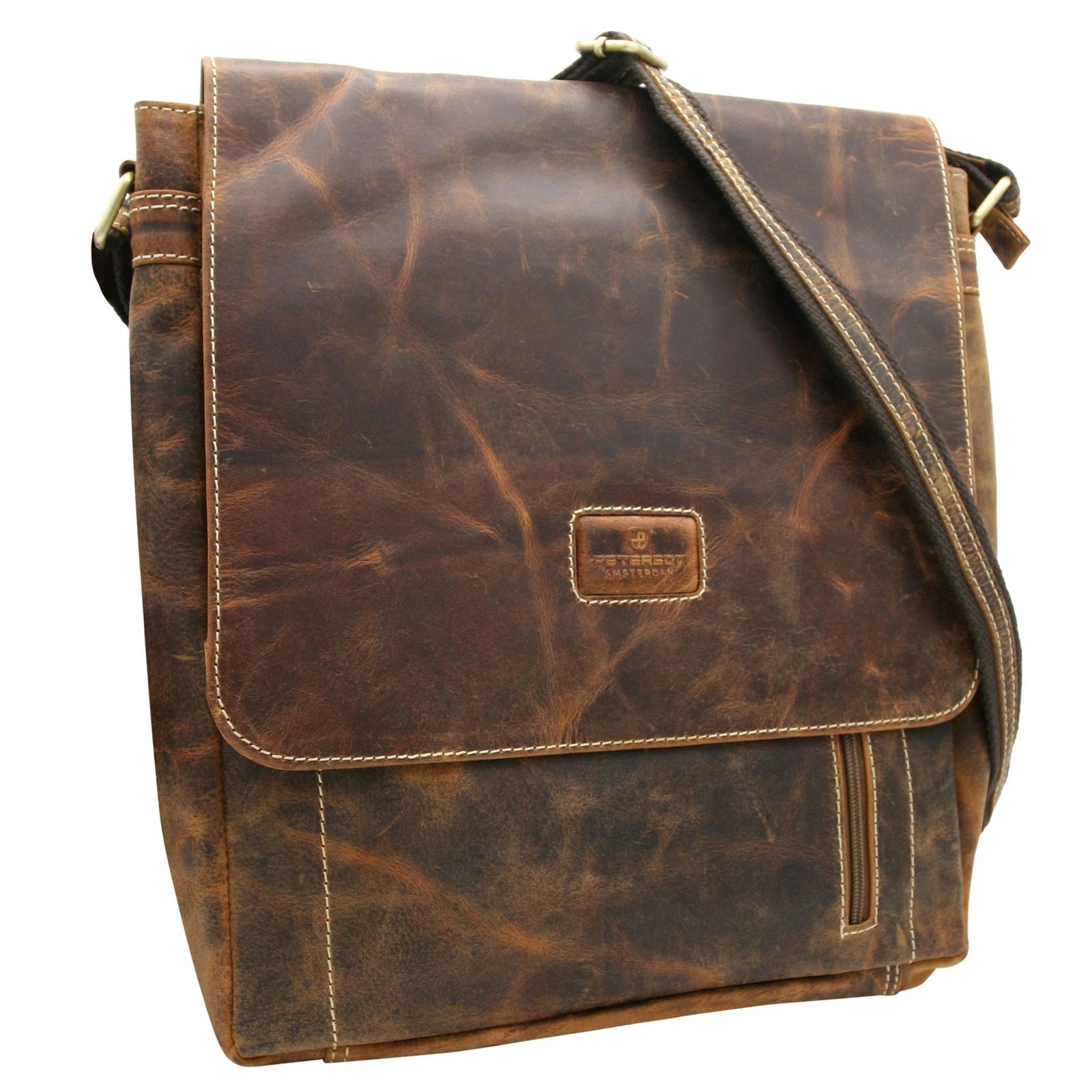 Torba na ramię męska skóra PETERSON 788 brązowa