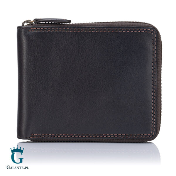 Skórzany portfel męski na zamek Visconti Heritage HT-14 – brązowy