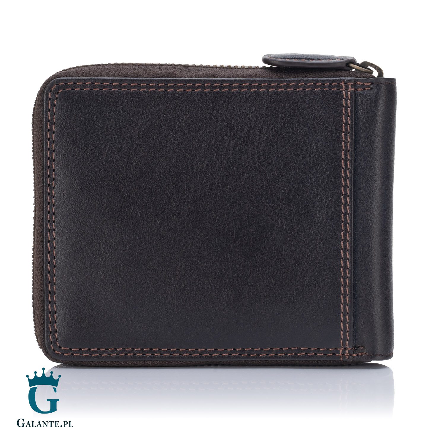 Skórzany portfel męski na zamek Visconti Heritage HT-14 – brązowy