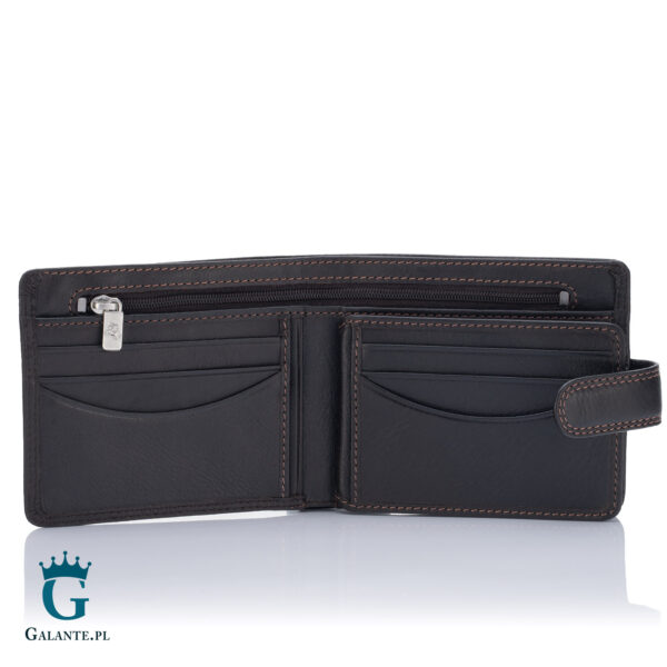 Pojemna skórzana banknotówka męska Visconti HT-9 – brązowa