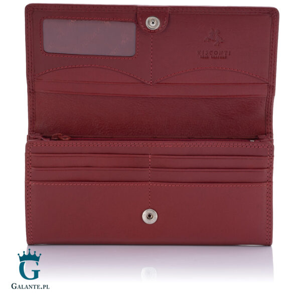 Elegancki portfel damski Visconti HT-35 z RFID – czerwony