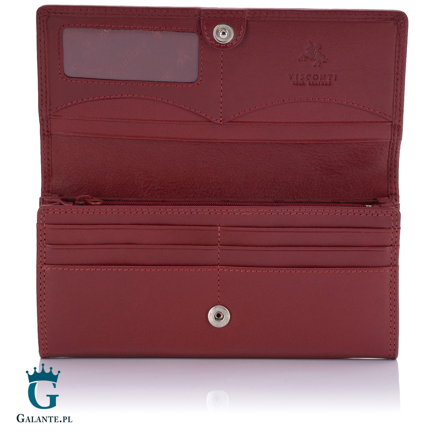 Elegancki portfel damski Visconti HT-35 czerwony