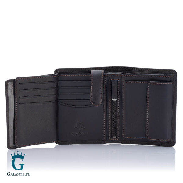 Pionowy skórzany portfel męski Visconti Heritage HT-11 – brązowy