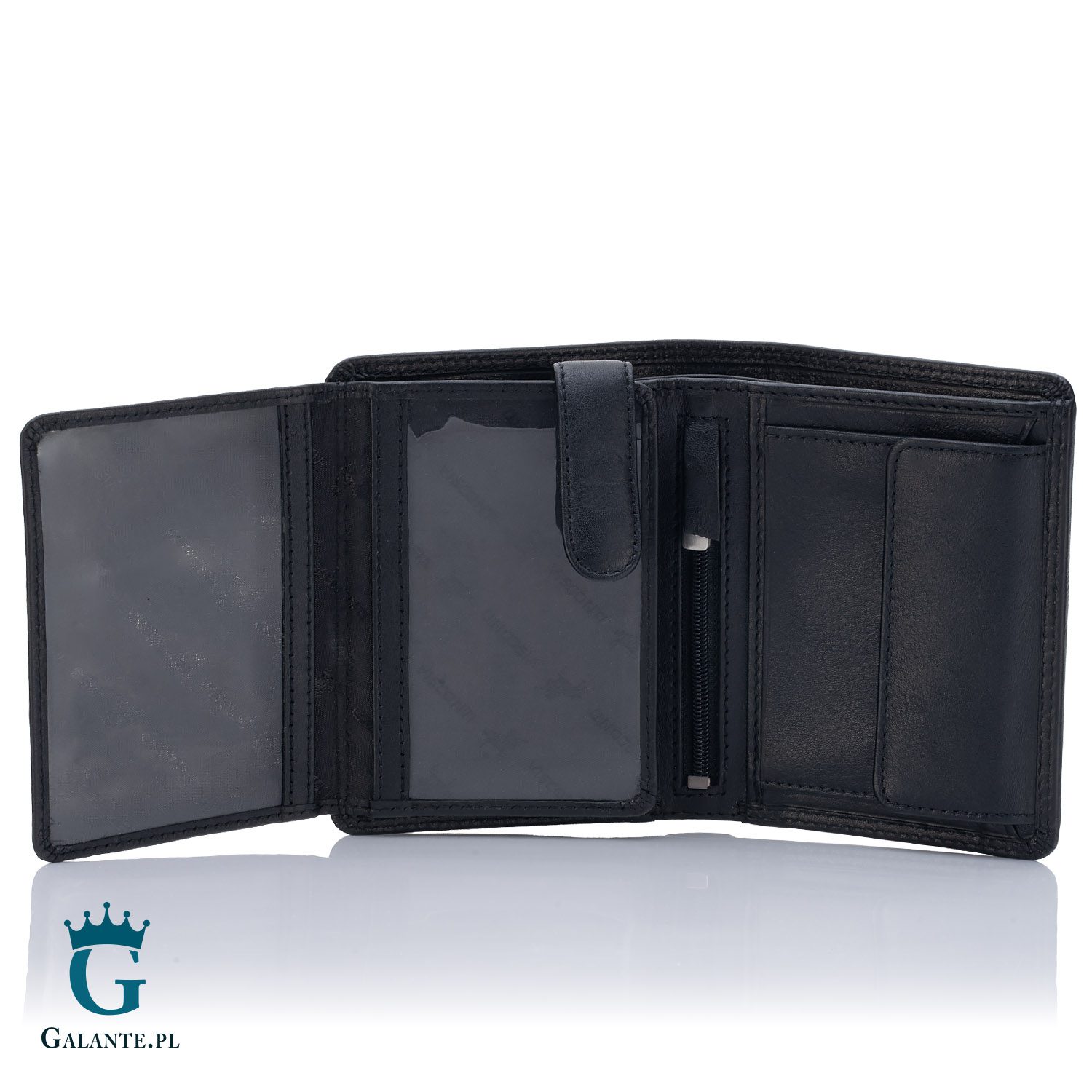 Pionowy skórzany portfel męski Visconti Heritage HT-11 – czarny