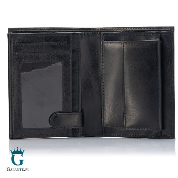Duży portfel męski skórzany z metalowym logo PETERSON 348