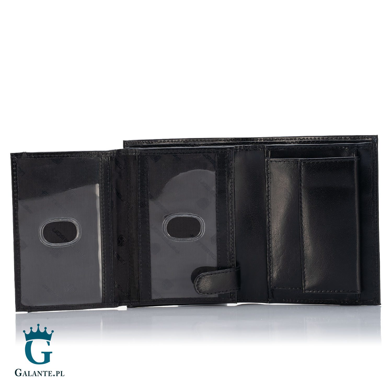 Duży portfel męski skórzany z metalowym logo PETERSON 348