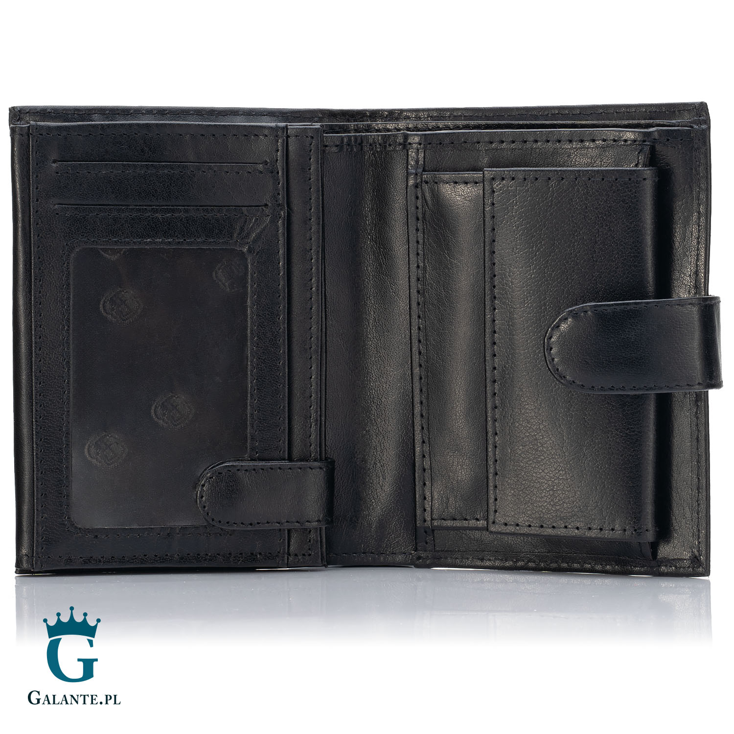 Duży portfel męski skórzany z metalowym logo PETERSON 348Z