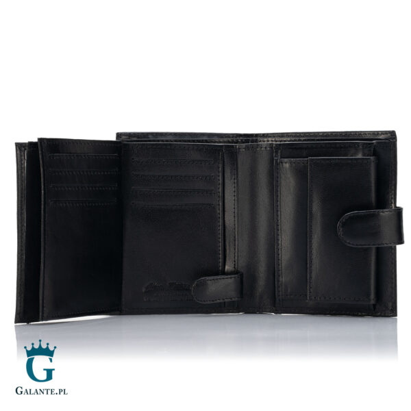Duży portfel męski skórzany z metalowym logo PETERSON 348Z